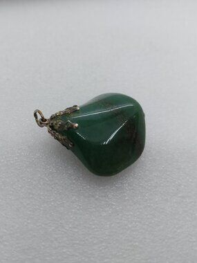 Vintage Aventurine  Polished Gemstone Necklace Pendant